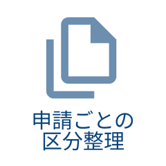 申請ごとの区分整理