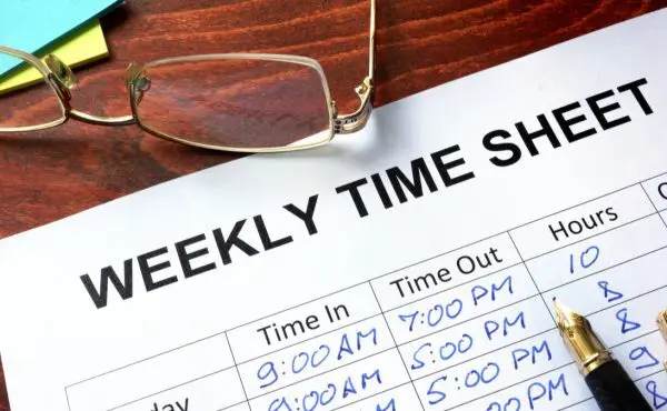 記入されたタイムシート