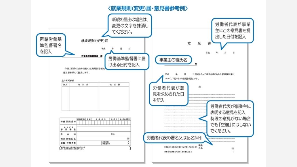 就業規則届意見書参考例