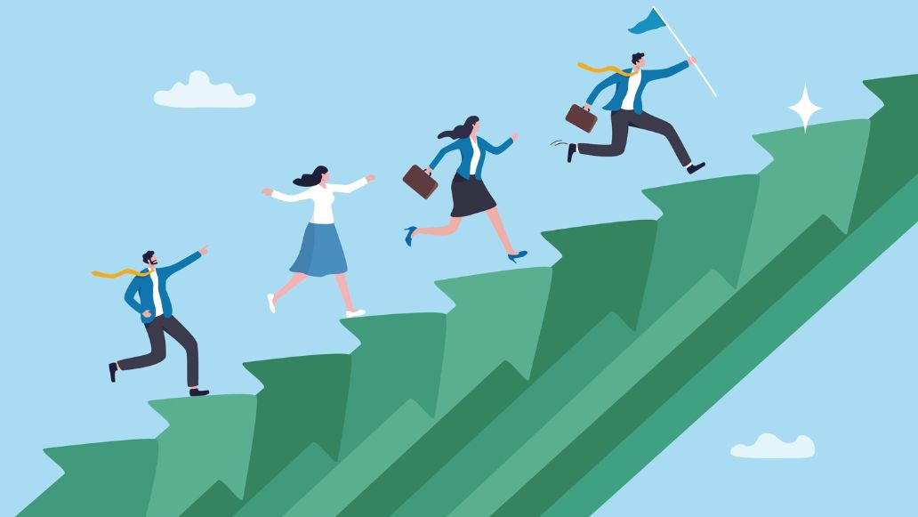 上昇するイラスト