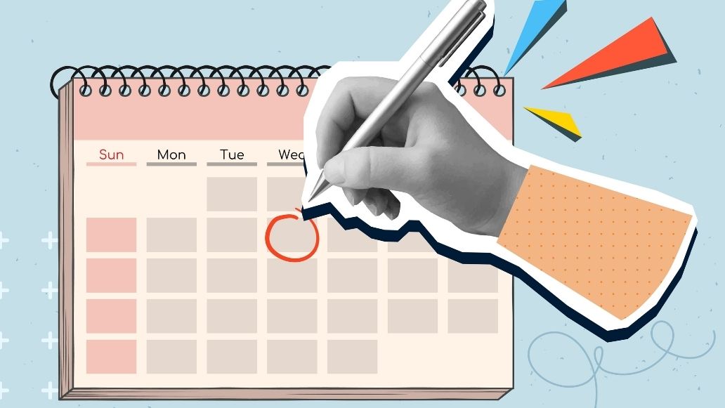 カレンダーに丸を付ける