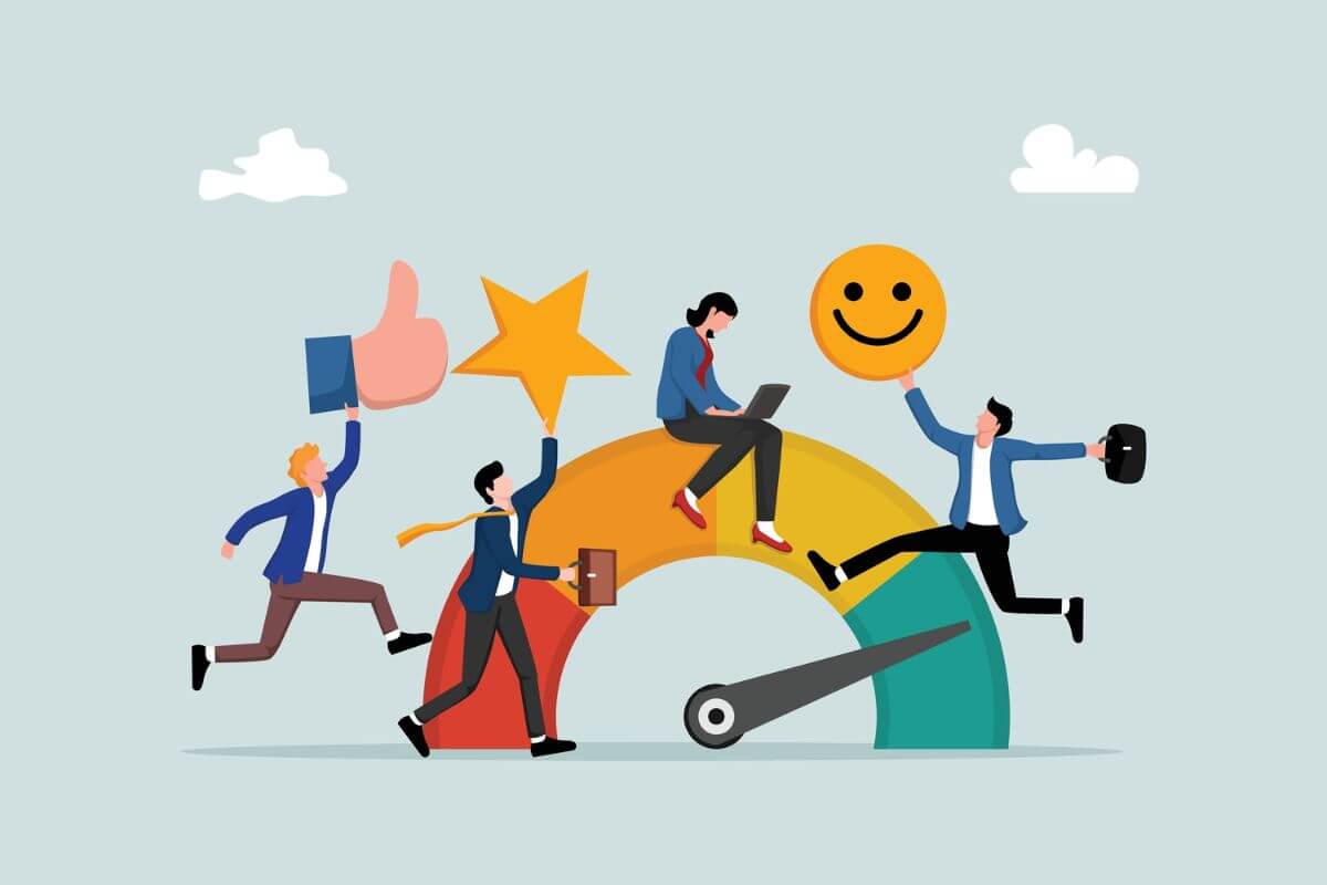 エンゲージメントが高い状態で働く従業員たち