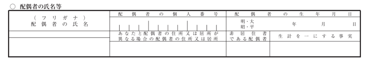 基礎控除申告書の氏名欄
