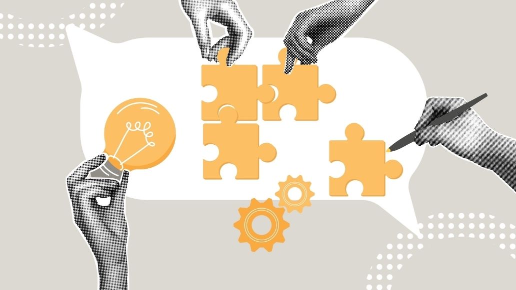 たくさんの手とパズル