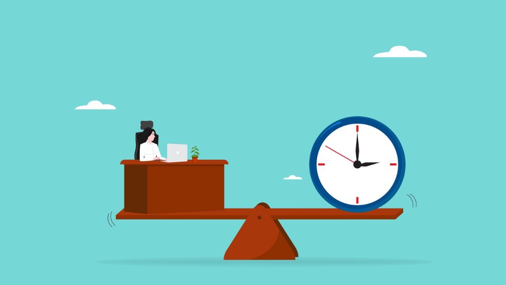 時計と働く人