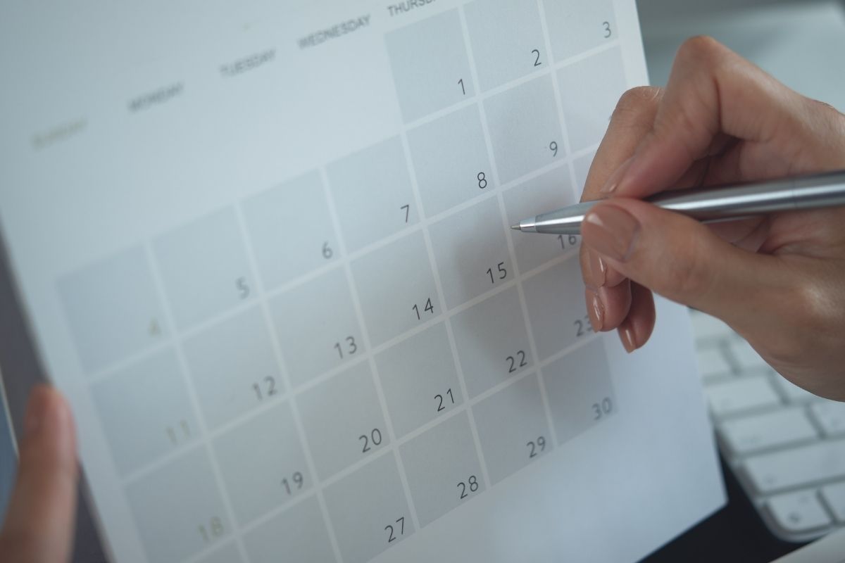 カレンダーに記入する