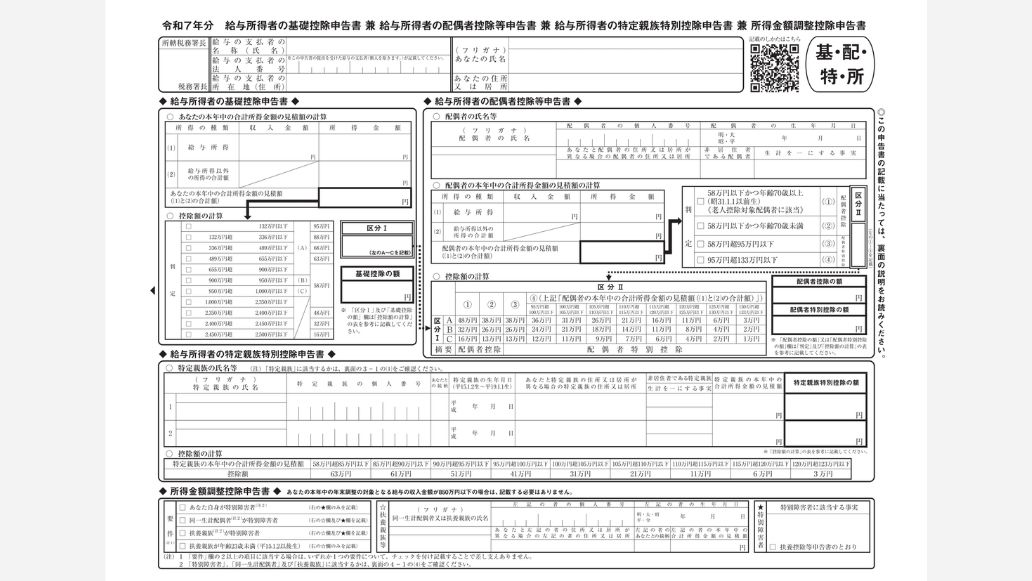 給与所得者の基礎控除申告書