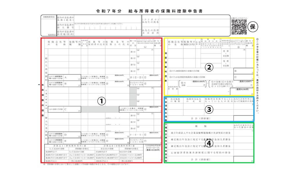 保険料控除申告書の書き方